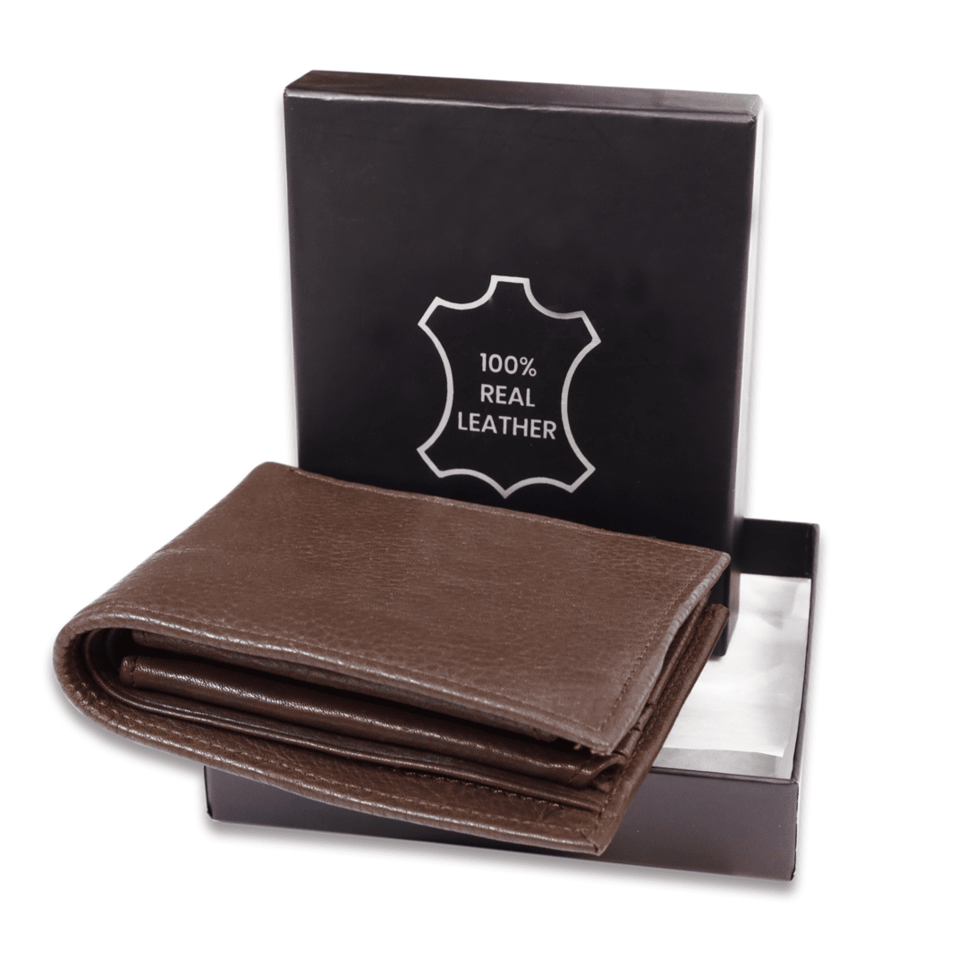 Leather Brown Zip Men Wallet