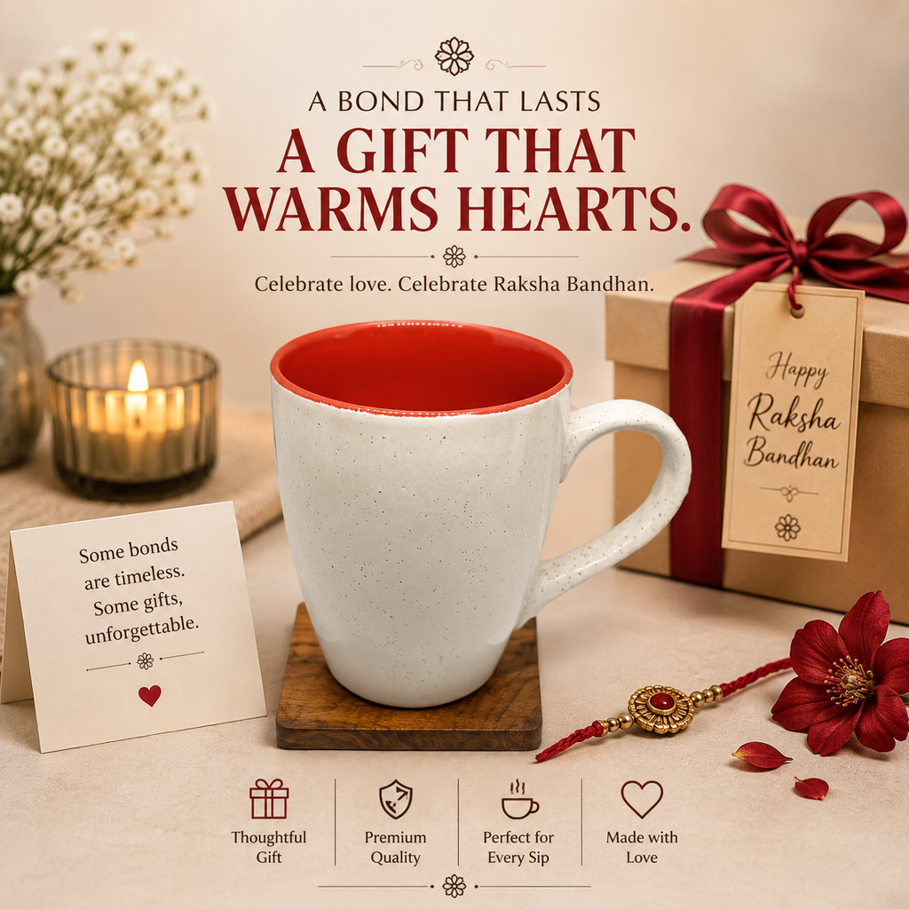 Bhokals Dots Print Tan Brown White Coffee Mug