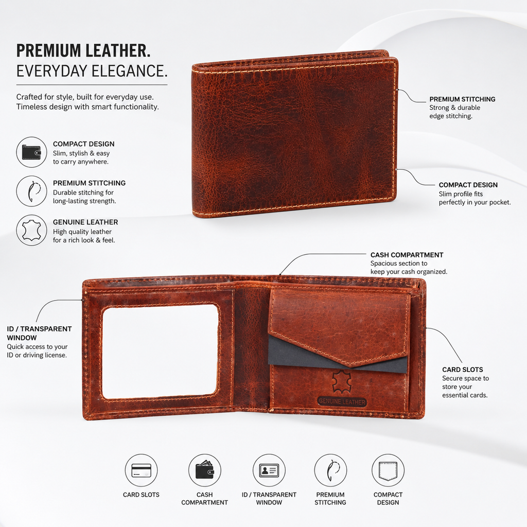Leather Tan Men Wallet