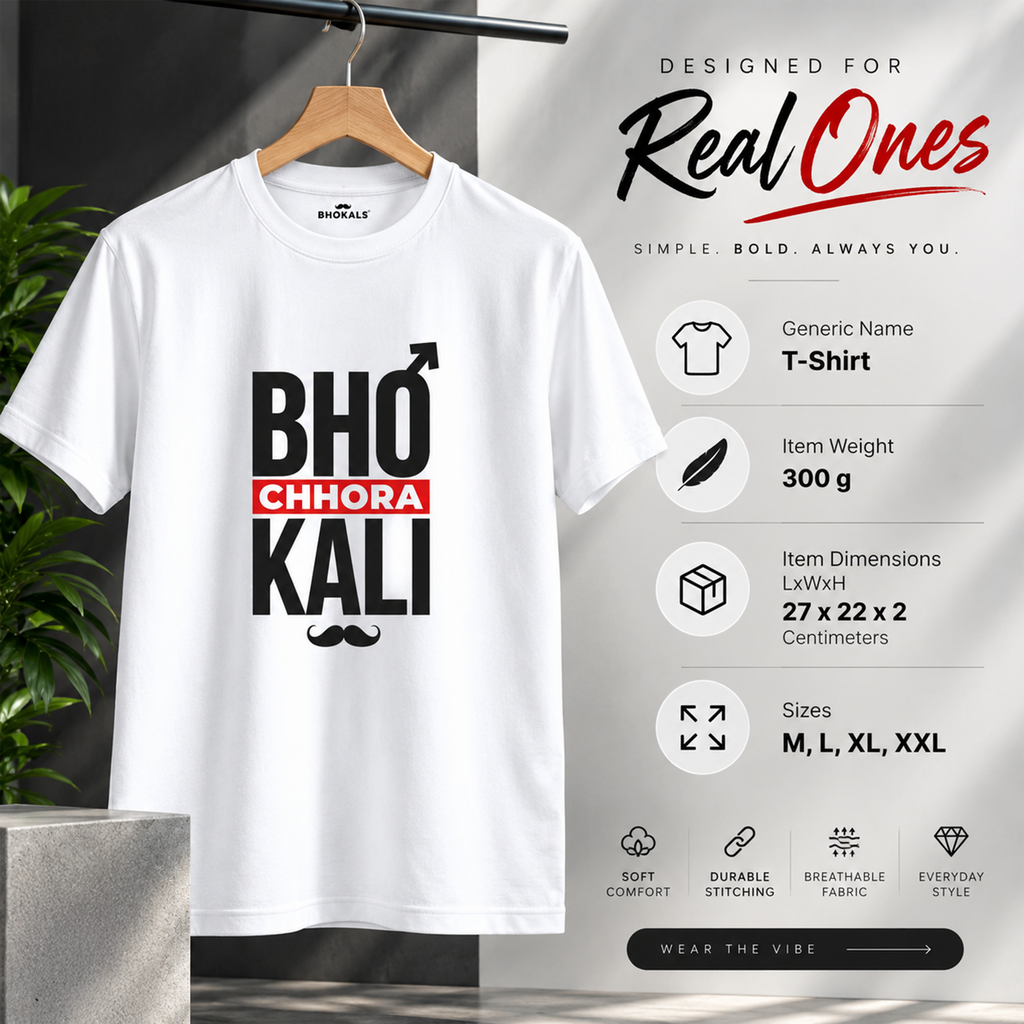 Bhokali Chora Printed Round Neck Cotton Men T-Shirt