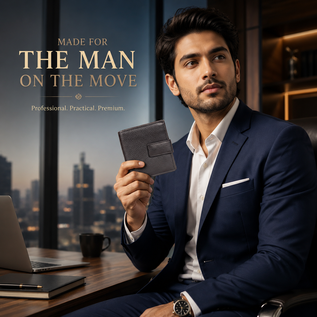 Leather Black Vertical Men Wallet