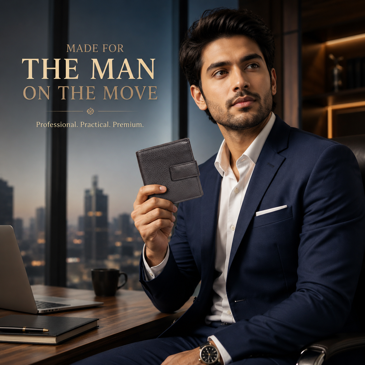 Leather Black Vertical Men Wallet