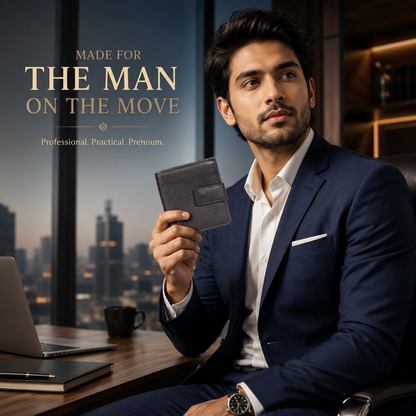 Leather Black Vertical Men Wallet
