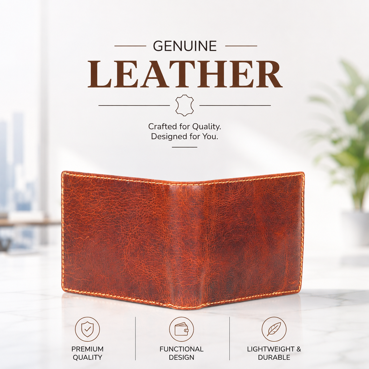 Leather Tan Men Wallet