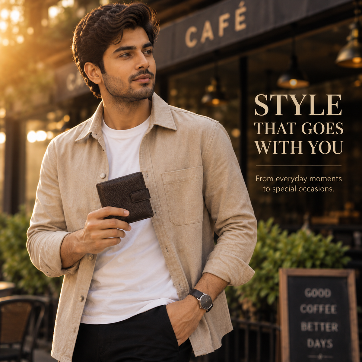 Leather Black Vertical Men Wallet