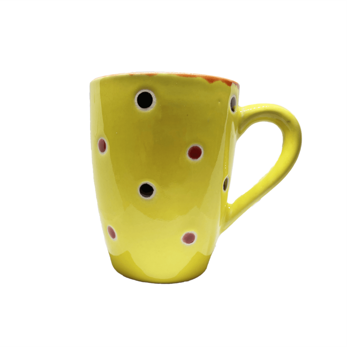 Bhokals Dots Printed Yellow Orange Coffee Mug