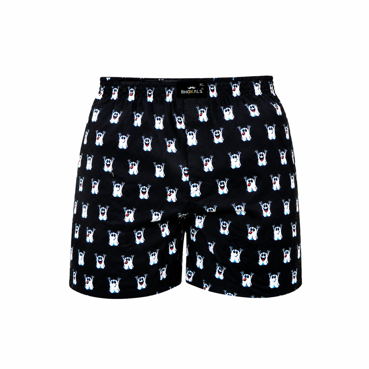 Black Ghost Cartoon Printed Cotton Boxer For Men