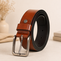 Bhokals Men Tan Glossy Leather Belt