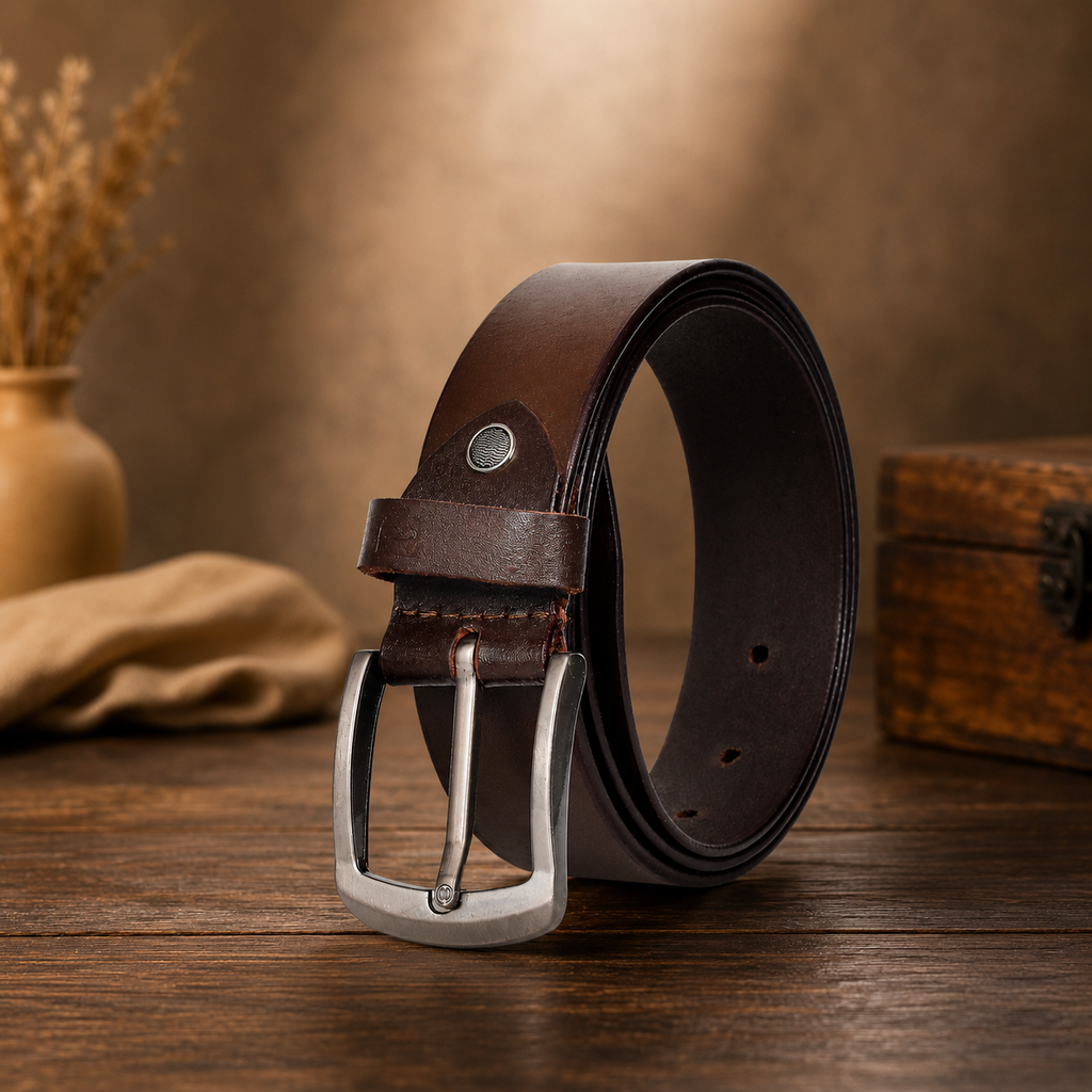 Bhokals Men Brown Casual Leather Belt