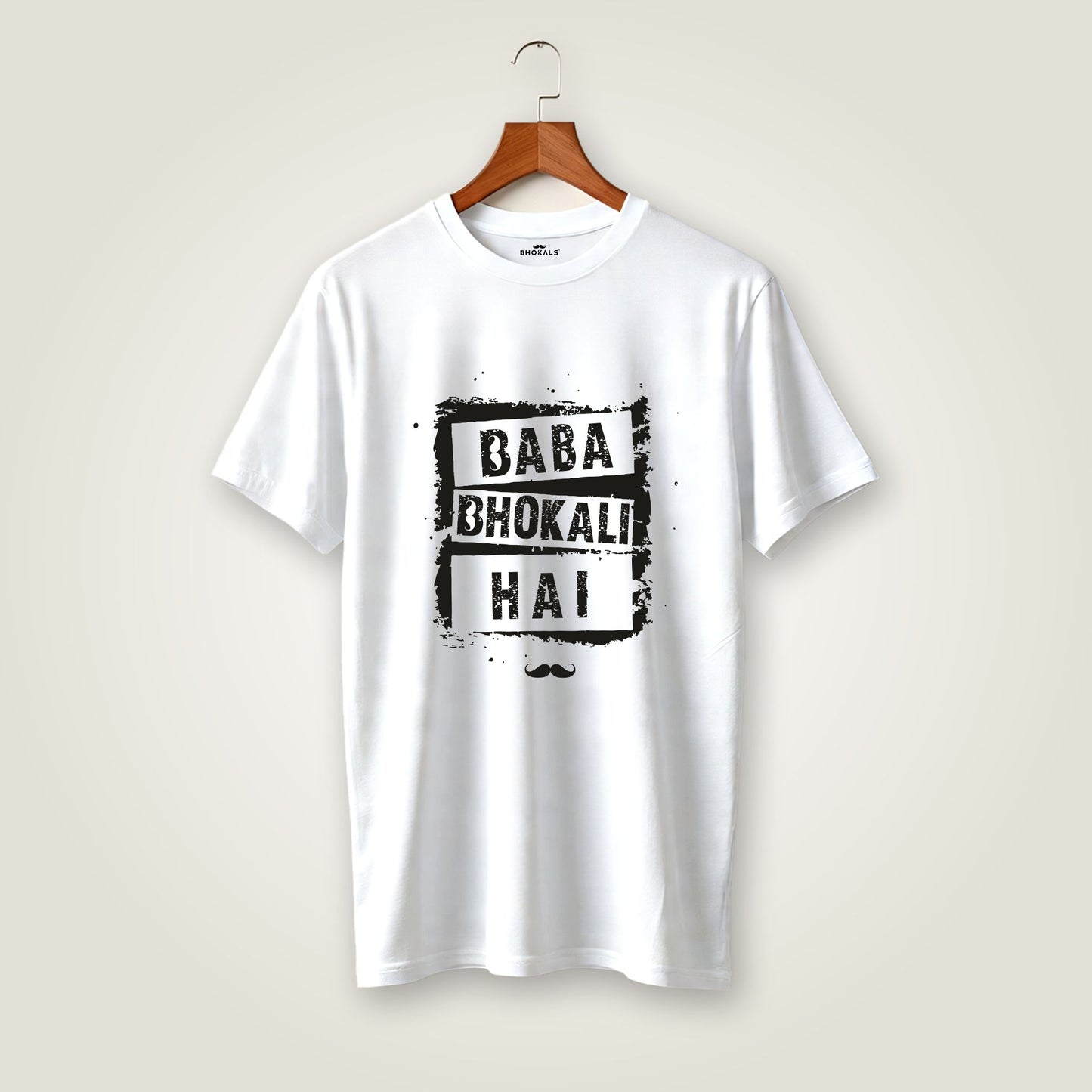 Baba Bhokali Hai Printed Round Neck Cotton Men T-Shirt