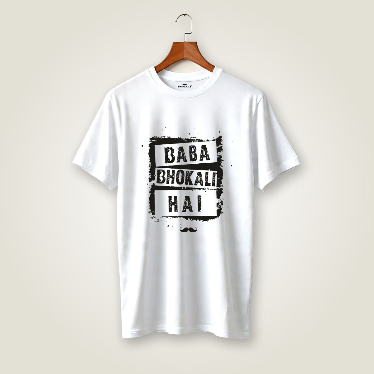 Baba Bhokali Hai Printed Round Neck Cotton Men T-Shirt