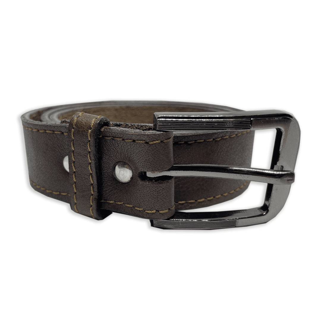 Bhokals Men Solid Brown Formal Leather Belt