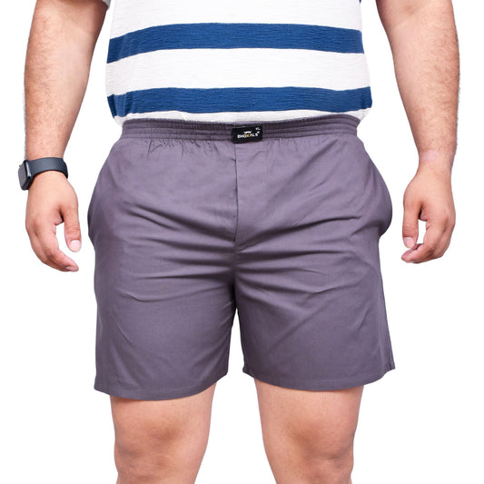 SOLID GREY PLAIN COTTON MEN BOXER