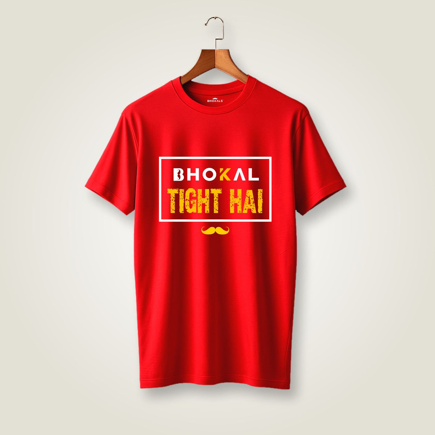 Bhokal Tight Hai Printed Round Neck Cotton Men T-Shirt