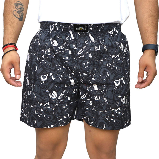 Grey Ghost Printed Cotton Boxer For Men