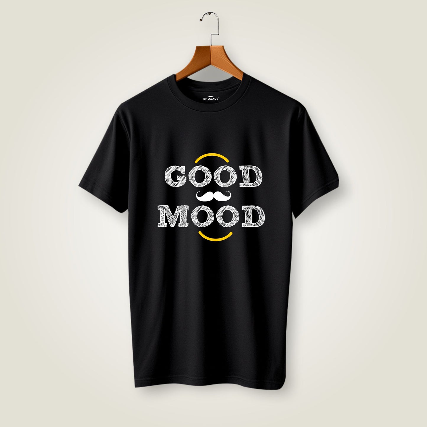 Good Mood Printed Round Neck Cotton Men T-Shirt