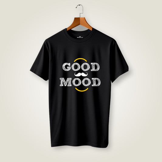 Good Mood Printed Round Neck Cotton Men T-Shirt