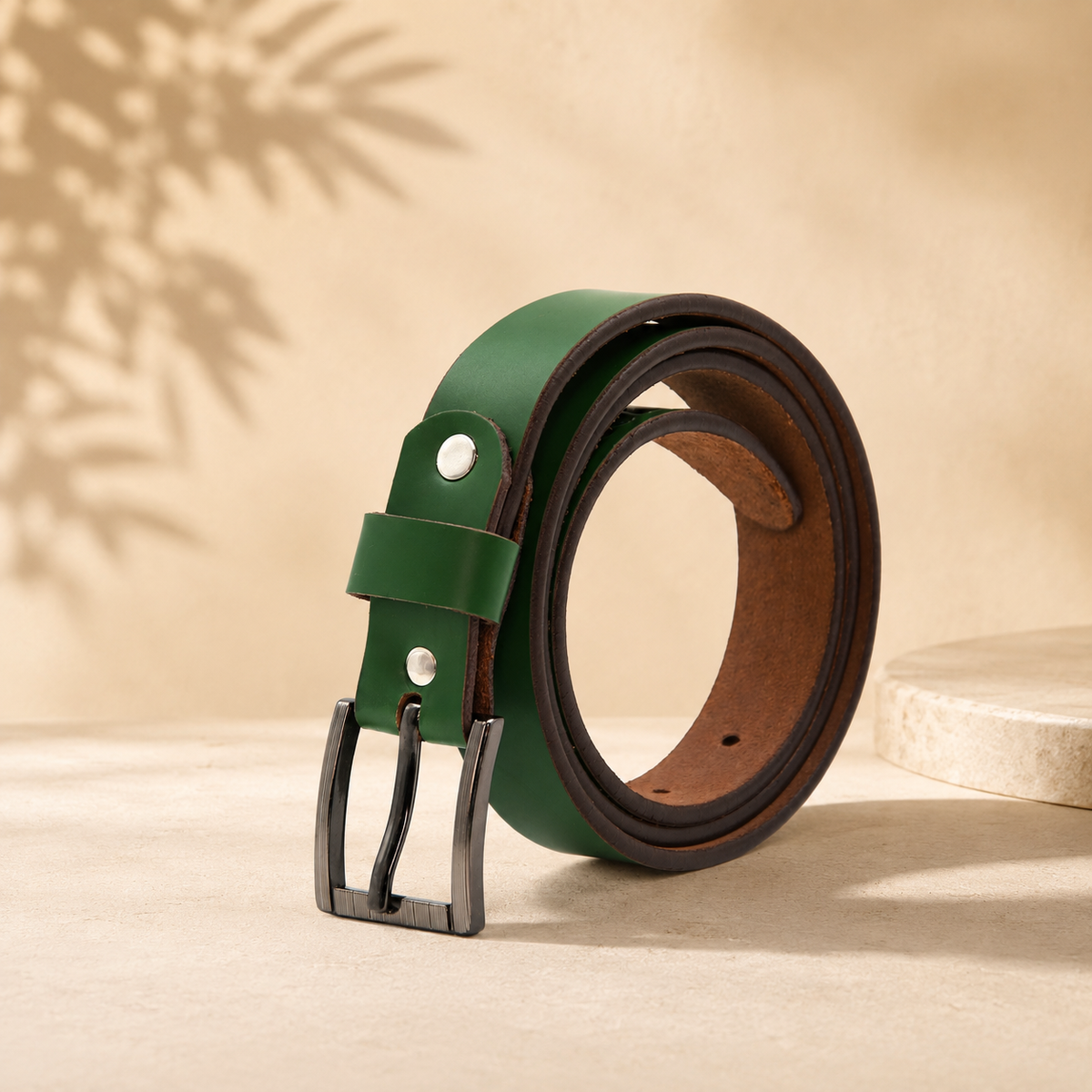 Bhokals Women Green Leather Belt