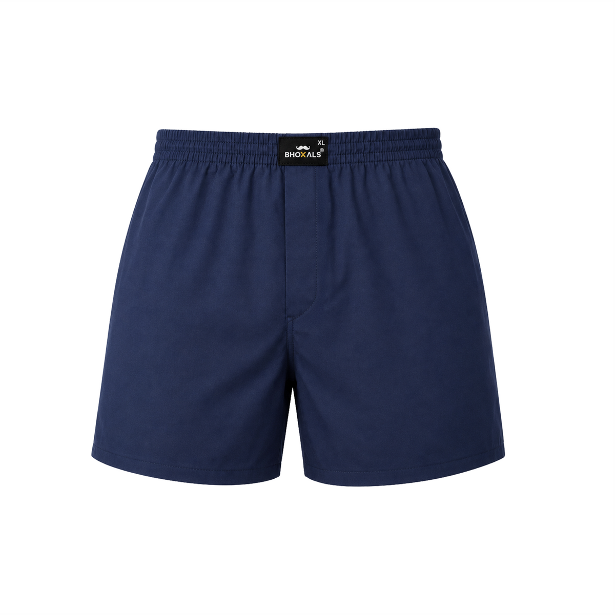 SOLID BLUE PLAIN COTTON MEN BOXER