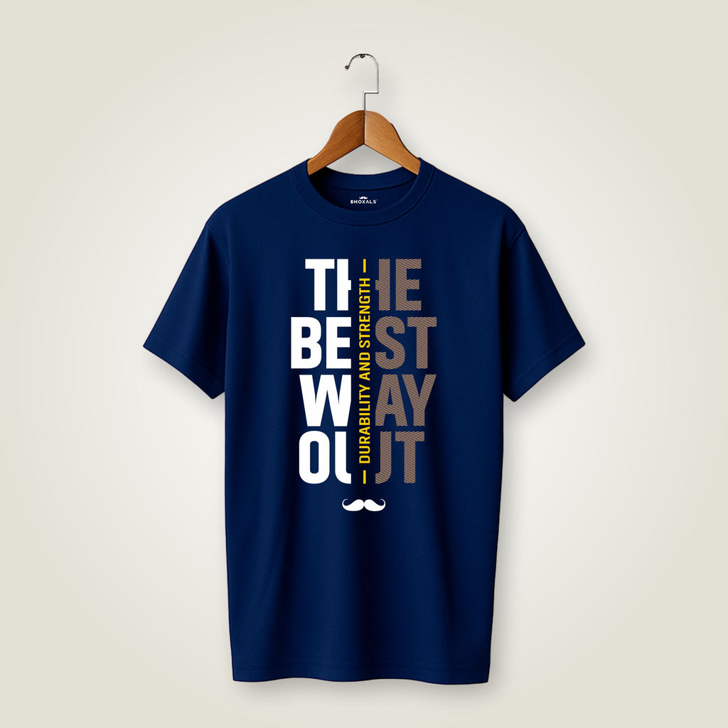 The Best Way Out Printed Round Neck Cotton Men T-Shirt