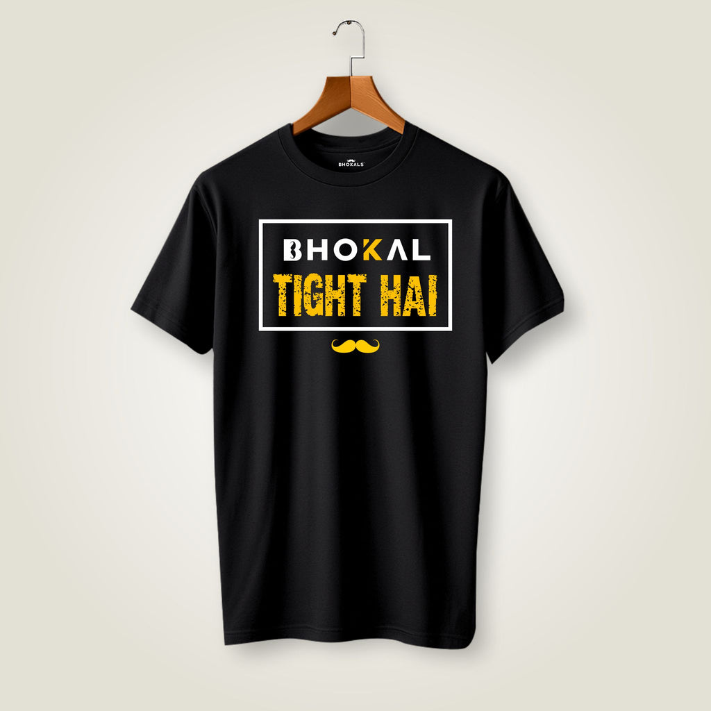 Bhokal Tight Hai Printed Round Neck Cotton Men T-Shirt