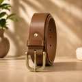 Bhokals Men Solid Tan Leather Belt