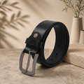Bhokals Men Black Casual Leather Belt