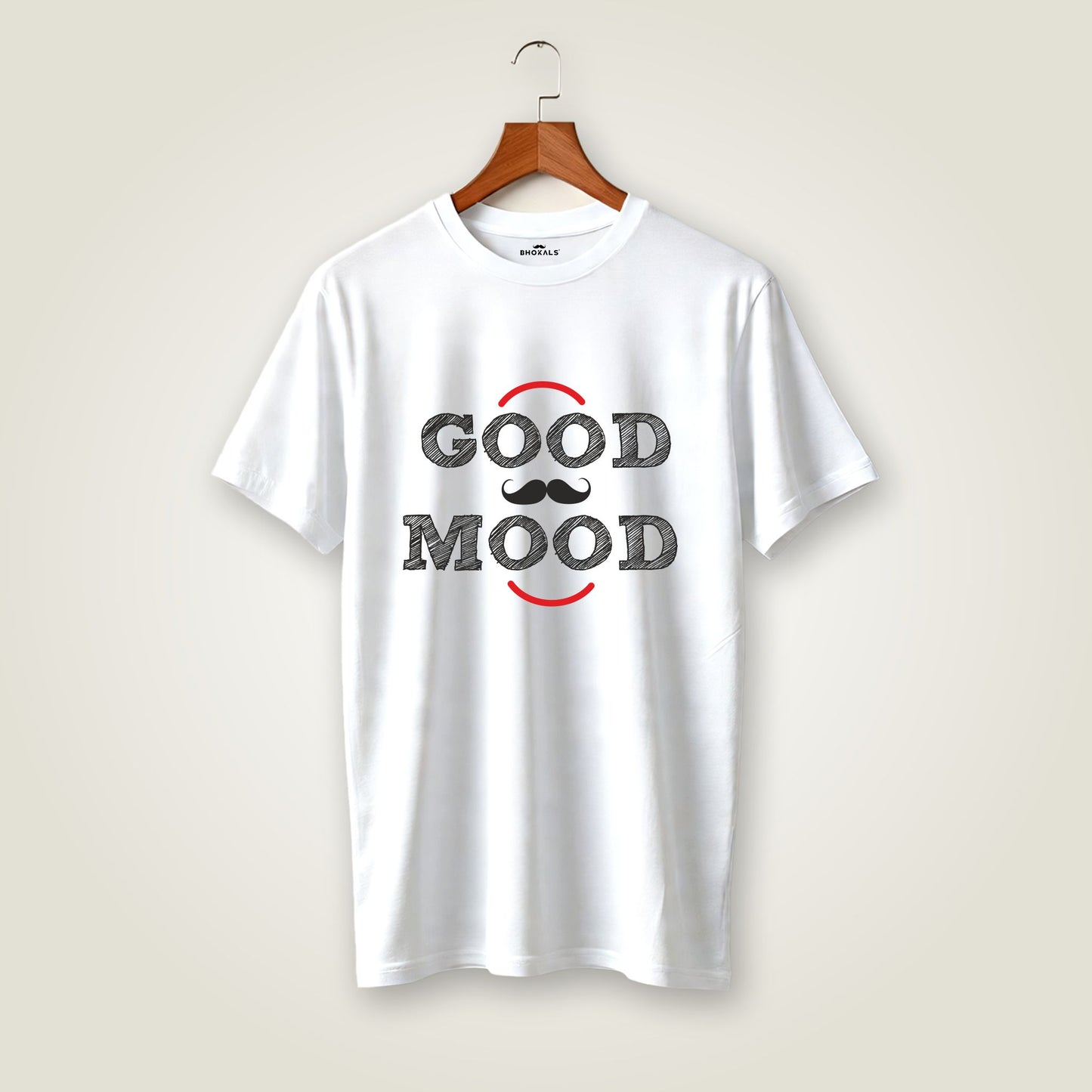 Good Mood Printed Round Neck Cotton Men T-Shirt
