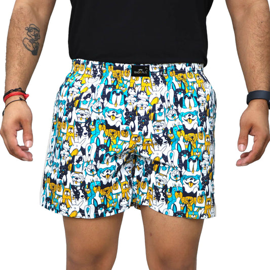 Dogs Printed Cotton Boxer For Men
