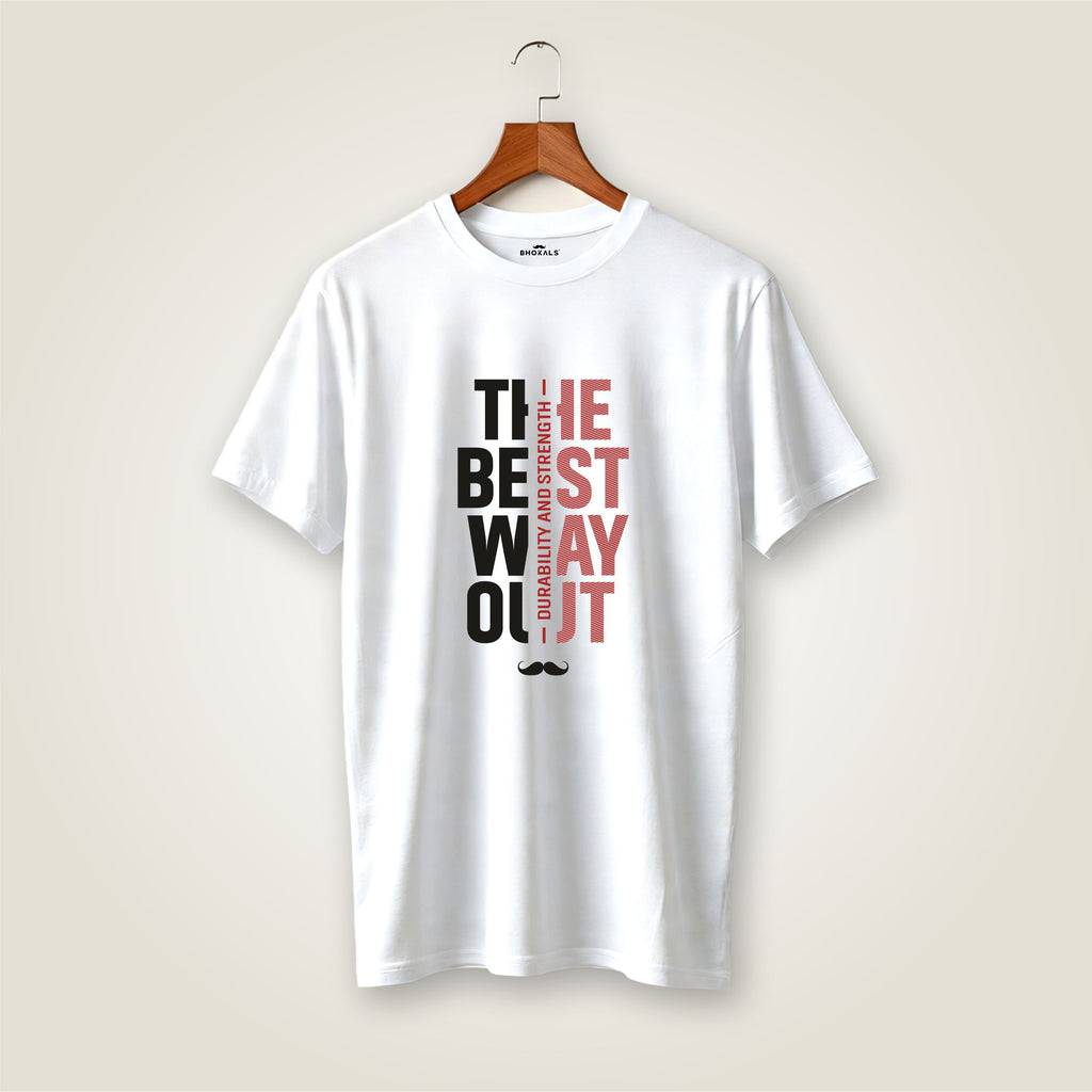 The Best Way Out Printed Round Neck Cotton Men T-Shirt