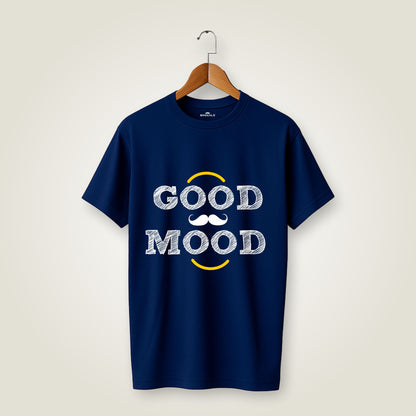Good Mood Printed Round Neck Cotton Men T-Shirt