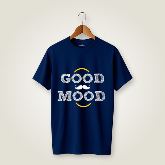 Good Mood Printed Round Neck Cotton Men T-Shirt