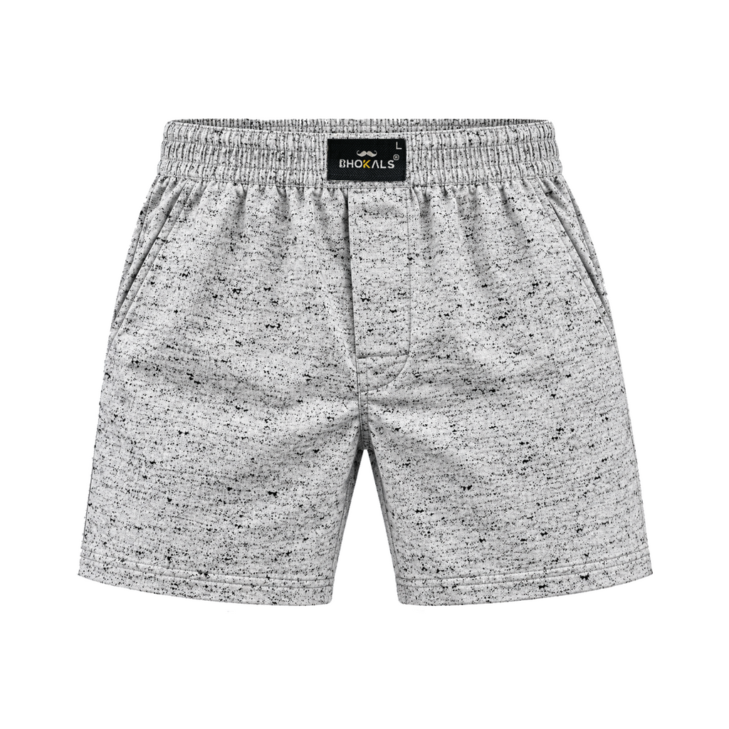 GREY WITH BLACK TEXTURE COTTON BOXER FOR MEN COTTON MEN BOXER