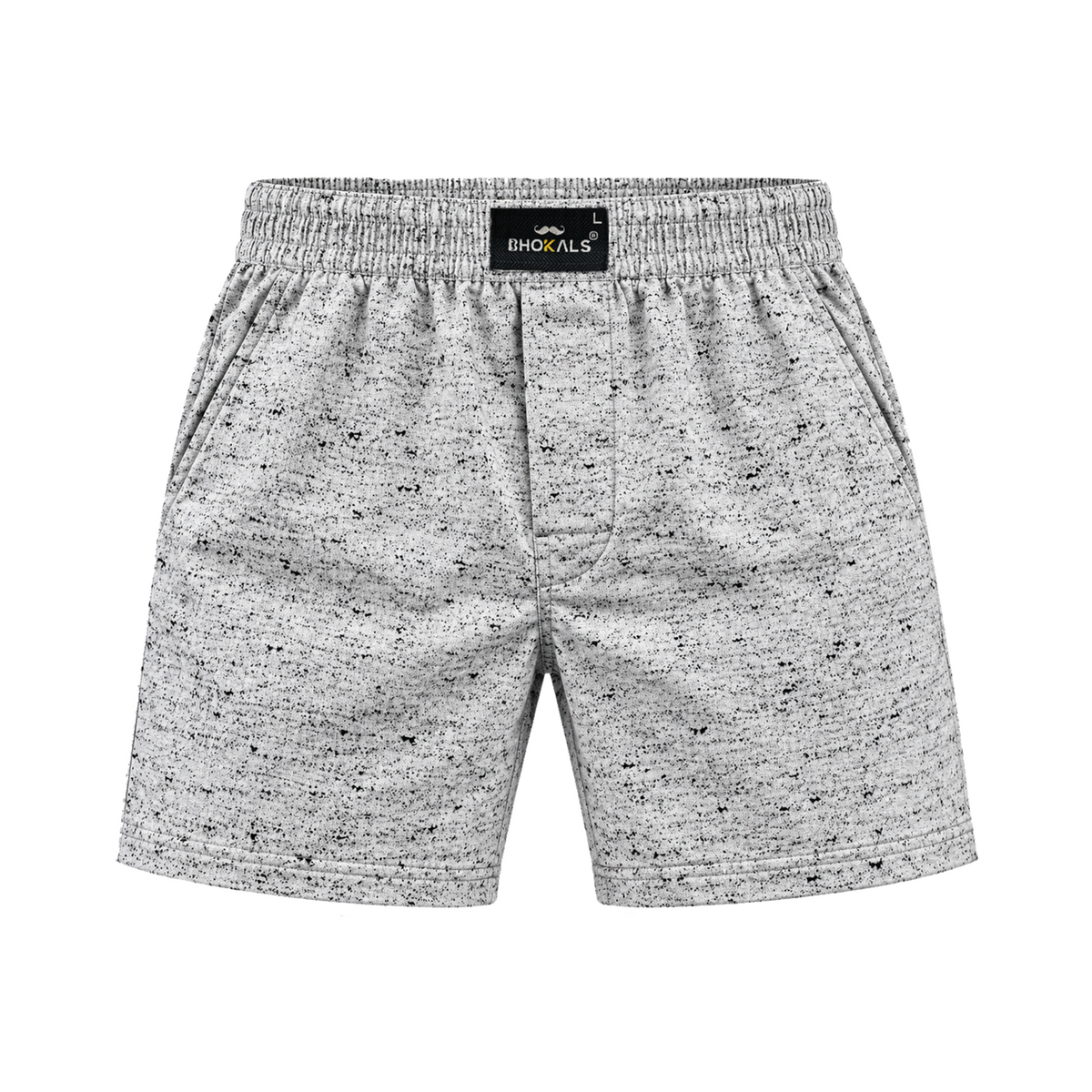 GREY WITH BLACK TEXTURE COTTON BOXER FOR MEN COTTON MEN BOXER