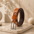 Bhokals Women Solid Tan Leather Belt