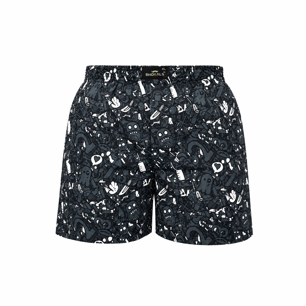 Grey Ghost Printed Cotton Boxer For Men