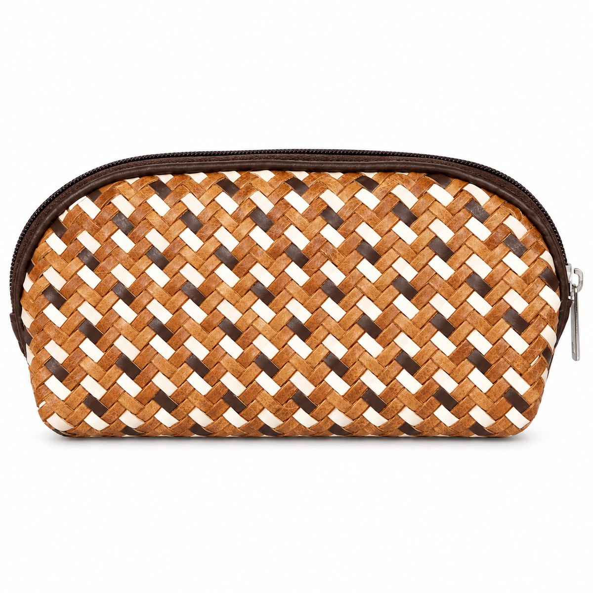 Leather Tan Weave Batua Women Wallet
