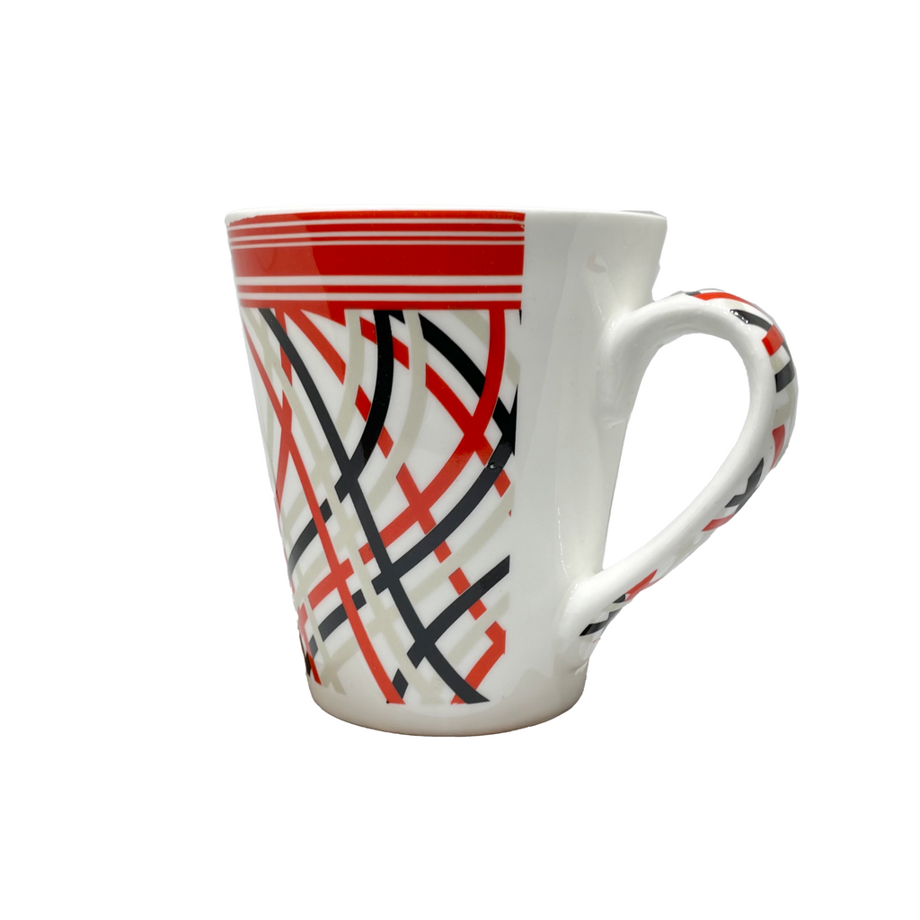 Bhokals Red Black Printed  Designer  White Coffee Mug