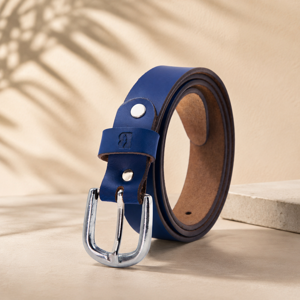 Bhokals Women Blue Leather Belt