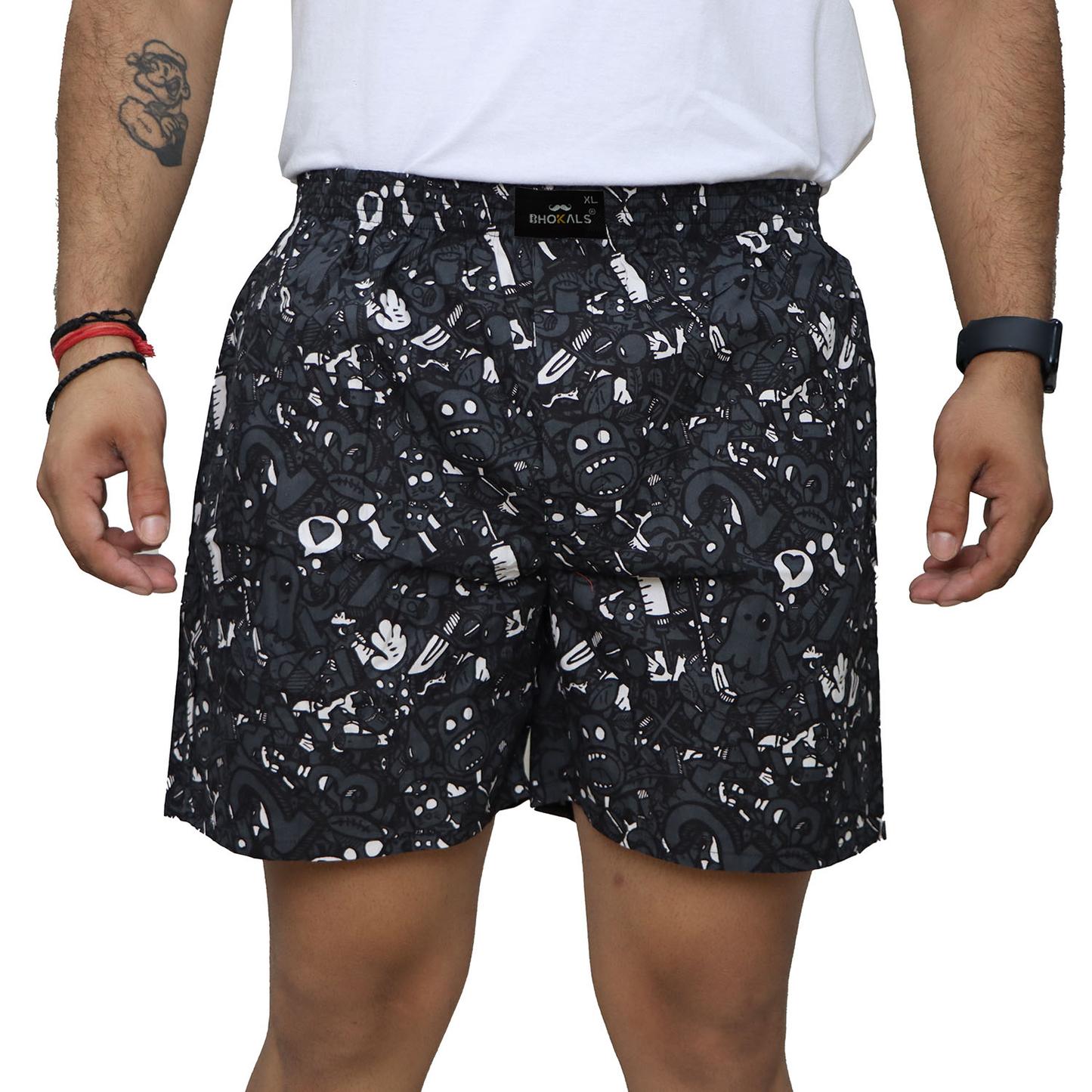 Grey Ghost Printed Cotton Boxer For Men