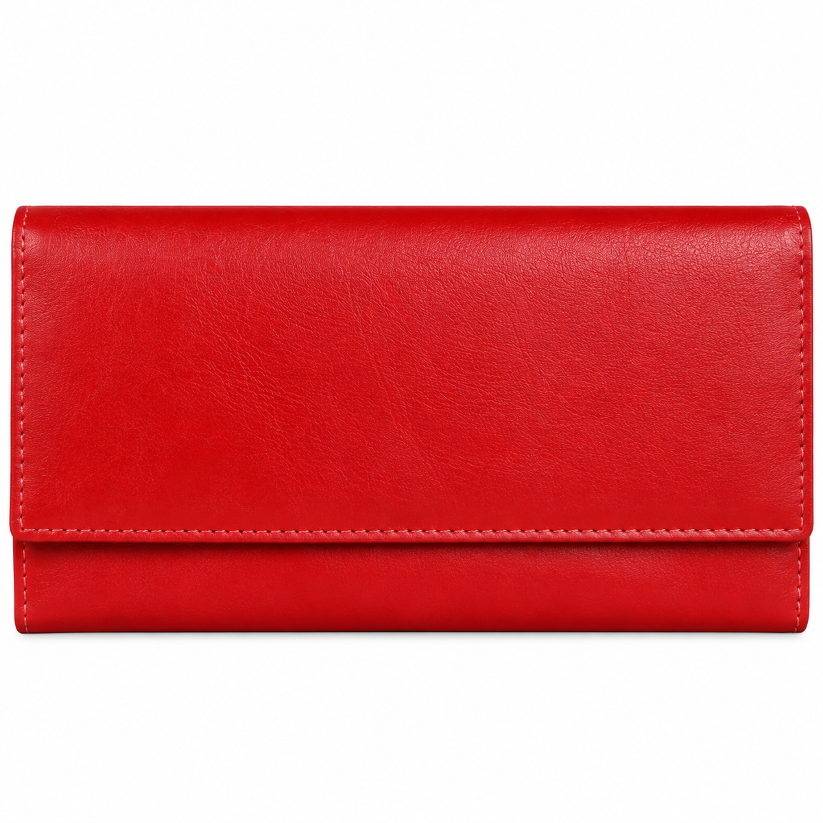 Leather Solid Red Women Wallet