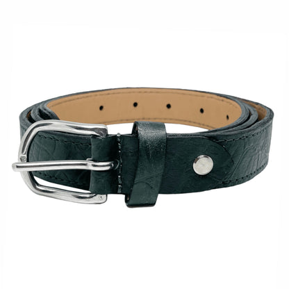 Bhokals Women Green Crocs Leather Belt