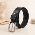 Bhokals Men Black Formal Leather Belt