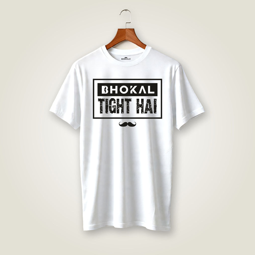Bhokal Tight Hai Printed Round Neck Cotton Men T-Shirt