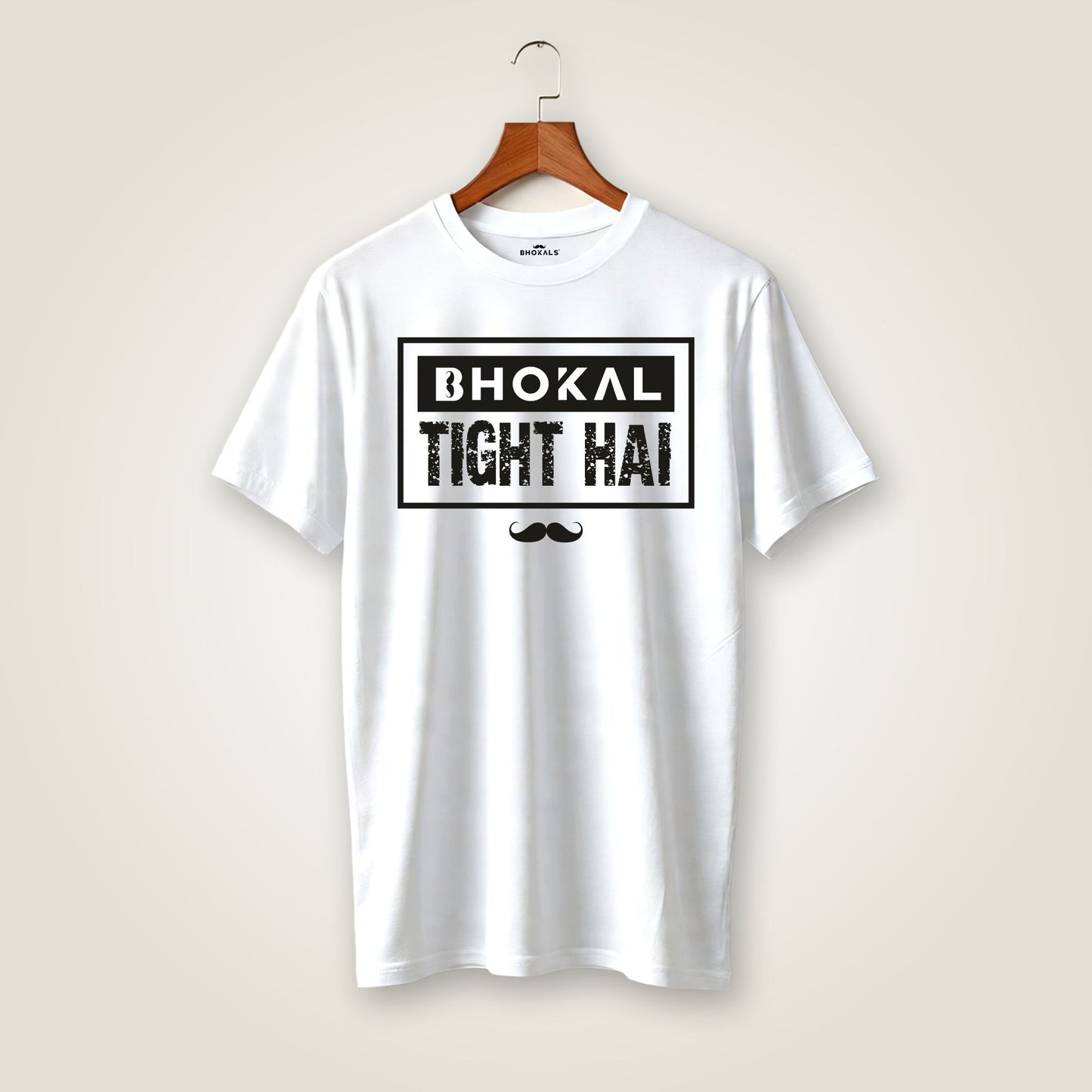 Bhokal Tight Hai Printed Round Neck Cotton Men T-Shirt