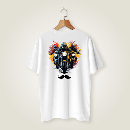 Bhokals Premium Oversized Front & Back Printed T-Shirt for Men - Biker
