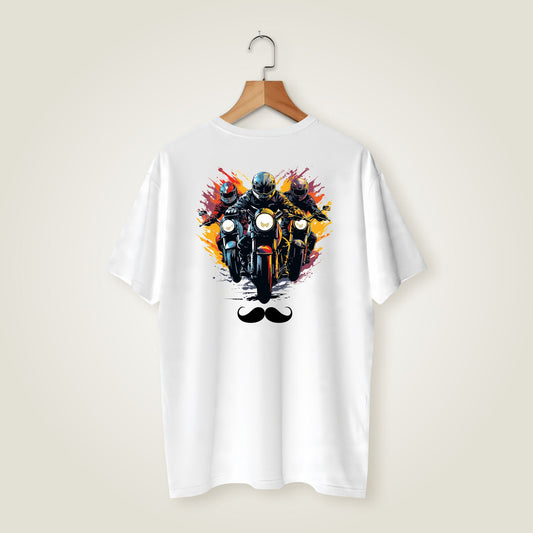 Bhokals Premium Oversized Front & Back Printed T-Shirt for Men - Biker