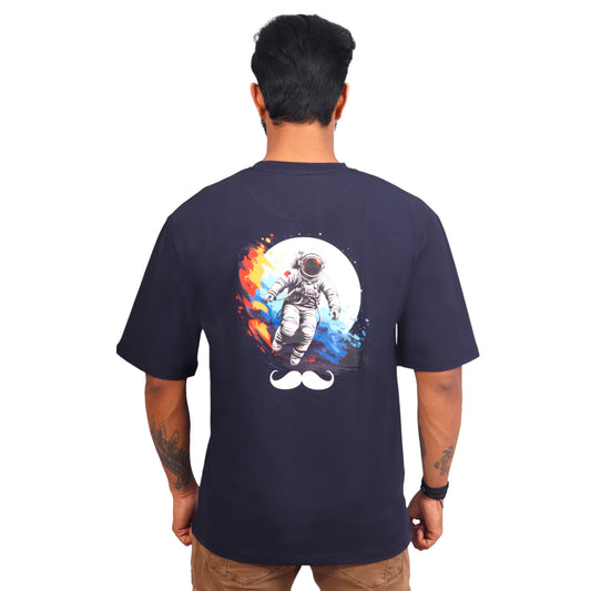 Bhokals Premium Oversized Front & Back Printed T-Shirt for Men - Astronaut