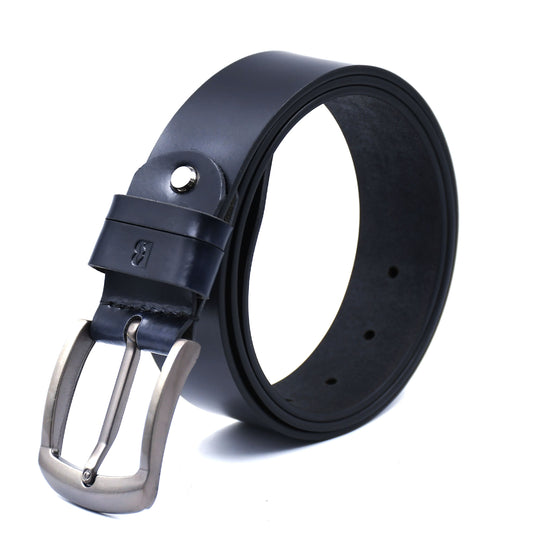 Bhokals Men Black Formal Leather Belt