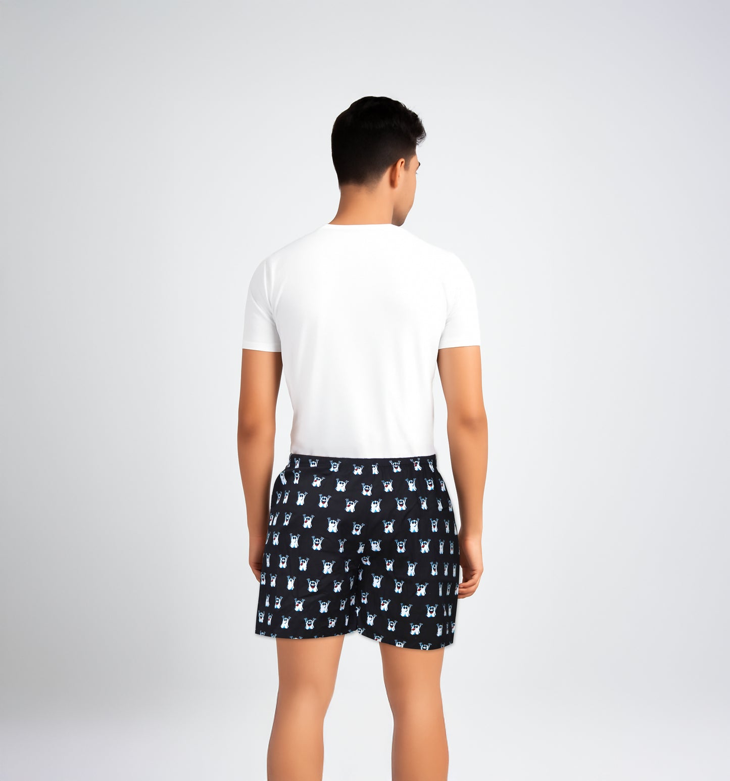 Black Ghost Cartoon Printed Cotton Boxer For Men